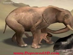 Elephant copulates a nasty whore